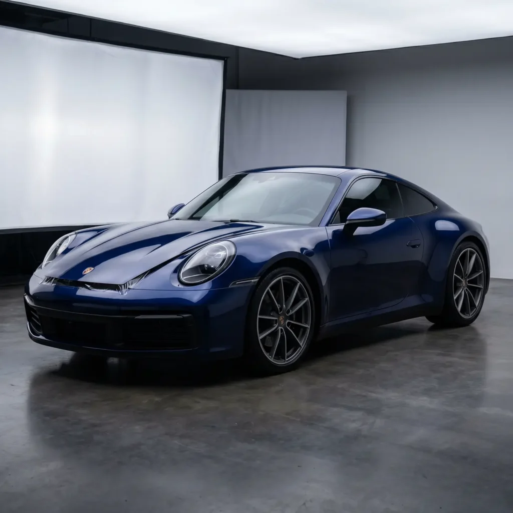 Luxury Porsche 911 protected with clear paint protection film.